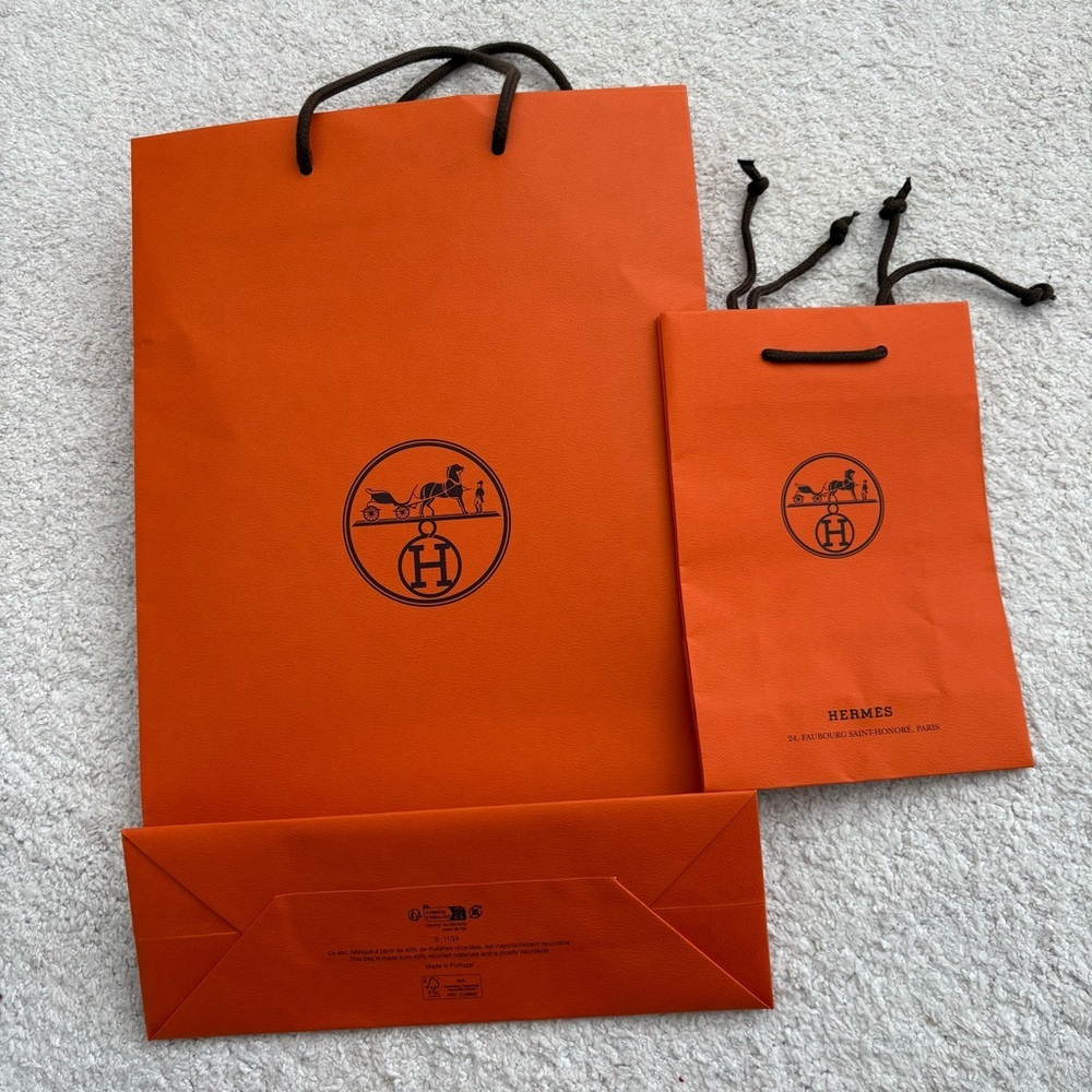 Hermès Orange Shopping Bags